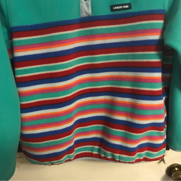 Lands End Kids Anyweather Fleece Snap Neck Pullover - Picture 9 of 9